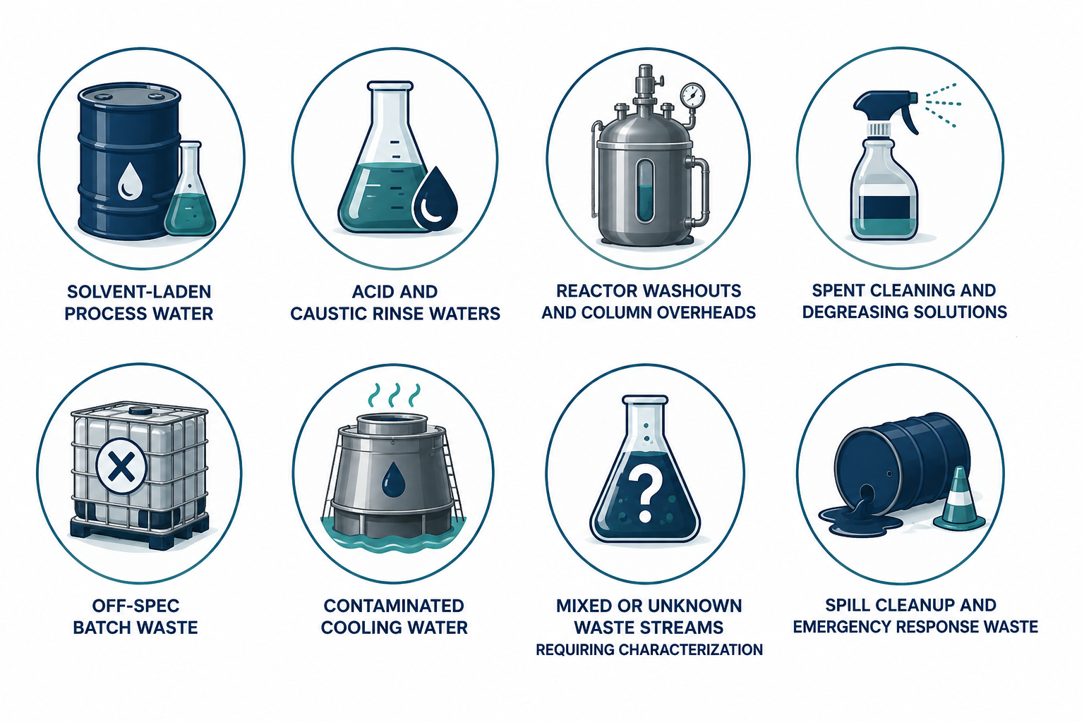 Chemical wastewater types handled by EES