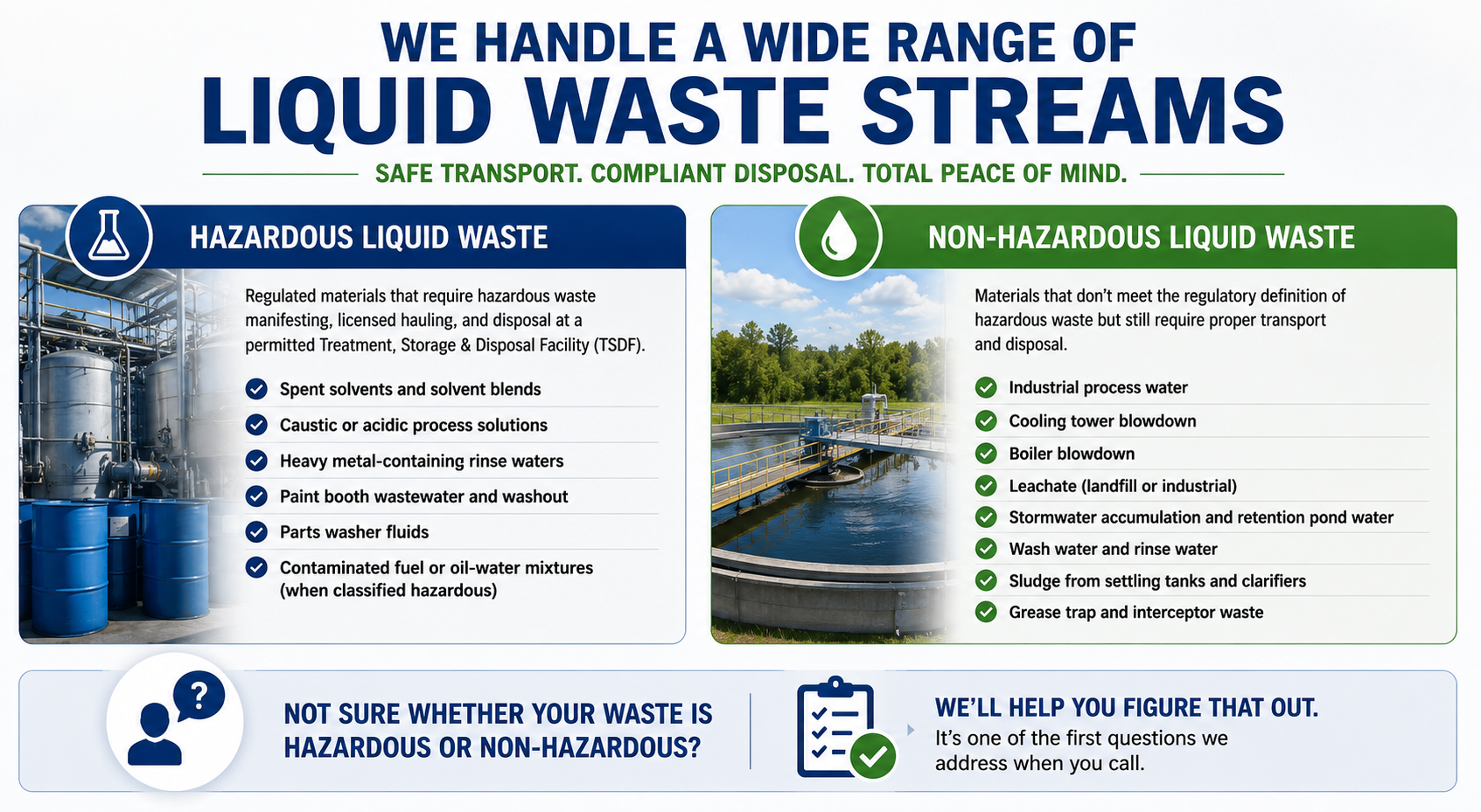 EES handles a wide range of liquid waste streams